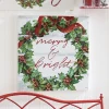 Sale The Jolly Christmas Shop Raz 20" Merry And Bright Wooden Wall Art Christmas Sign 4116219