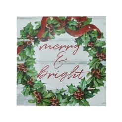 Sale The Jolly Christmas Shop Raz 20" Merry And Bright Wooden Wall Art Christmas Sign 4116219