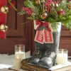 Clearance The Jolly Christmas Shop Raz 11.5" Merry Christmas Santa Boot Container Christmas Decoration 4312337