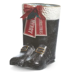 Clearance The Jolly Christmas Shop Raz 11.5" Merry Christmas Santa Boot Container Christmas Decoration 4312337