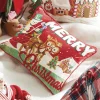 New The Jolly Christmas Shop Raz 14" Merry Christmas Vintage Christmas Pillow 4245544