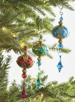 Discount The Jolly Christmas Shop Raz 8" Metal Filigree With Drop Glass Christmas Ornament 4122811