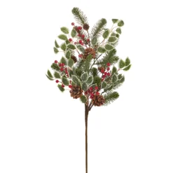 Online The Jolly Christmas Shop Raz 27.75" Mixed Greenery, Holly, Berry, And Pinecone Christmas Tree Spray F4406699