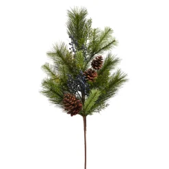 Clearance The Jolly Christmas Shop Raz 28" Mixed Pine, Blue Berries And Pinecone Christmas Tree Spray F4402309