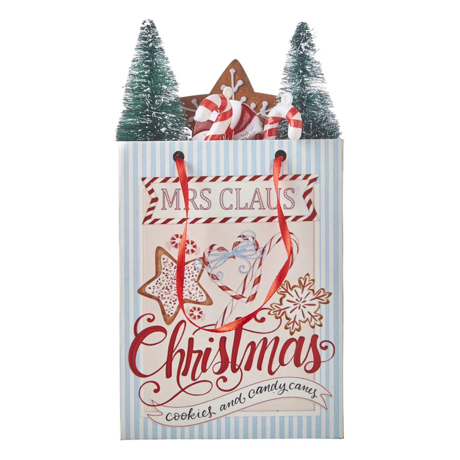 Sale The Jolly Christmas Shop Raz 7.75" Mrs Claus Christmas Shopping Bag Ornament 4119022