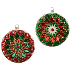 New The Jolly Christmas Shop Raz 5" Multicolor Starburst Vintage Inspired Glass Christmas Ornament 4424535
