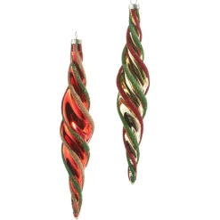New The Jolly Christmas Shop Raz 9.5" Multicolor Swirl Glass Christmas Ornament 4322847