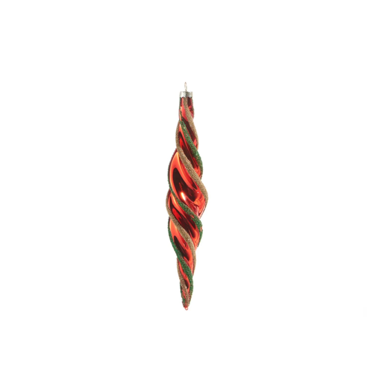 New The Jolly Christmas Shop Raz 9.5" Multicolor Swirl Glass Christmas Ornament 4322847