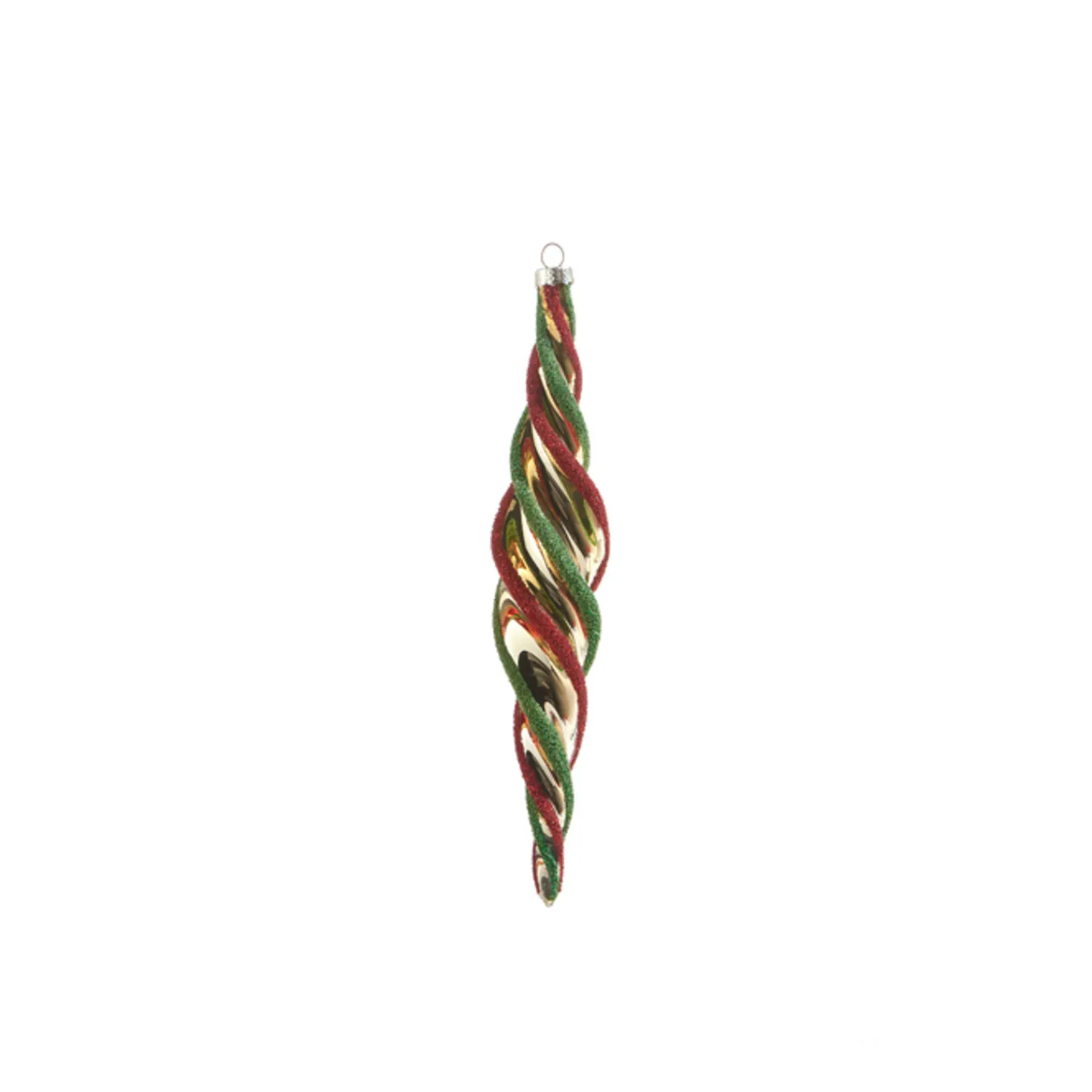 New The Jolly Christmas Shop Raz 9.5" Multicolor Swirl Glass Christmas Ornament 4322847