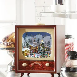 The Jolly Christmas Shop Raz 22" Musical Animated Retro Television TV Christmas Figure 3816449