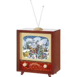 The Jolly Christmas Shop Raz 22" Musical Animated Retro Television TV Christmas Figure 3816449