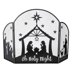 Outlet The Jolly Christmas Shop Raz 48" Nativity Metal Fire Place Screen Christmas Decoration 4228936