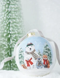 Discount The Jolly Christmas Shop Raz 4.5" North Pole Friends Glass Ball Christmas Ornament 4224586