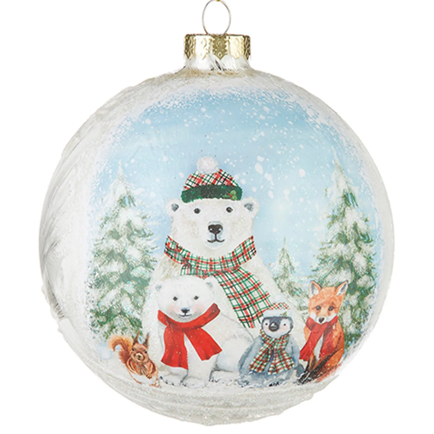 Discount The Jolly Christmas Shop Raz 4.5" North Pole Friends Glass Ball Christmas Ornament 4224586