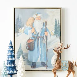Hot The Jolly Christmas Shop Raz 23.5" Old World Santa Textured Framed Wall Art Christmas Decoration 4357354