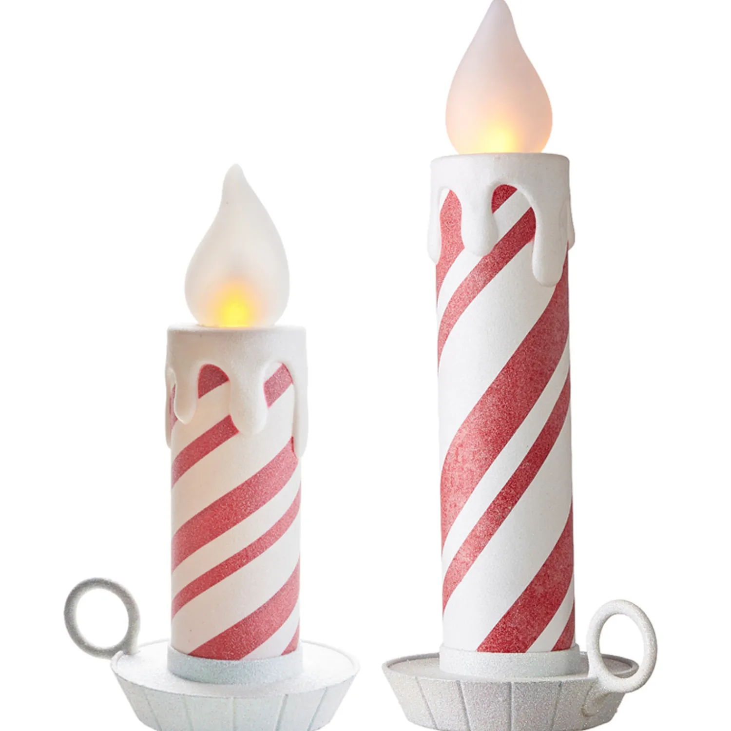 Outlet The Jolly Christmas Shop Raz 17.5" Or 22.5" Battery Operated Peppermint Striped Large Candle Christmas Decoration