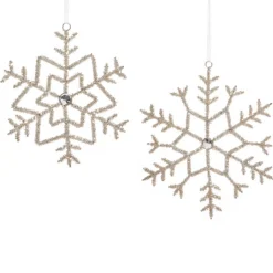 Best The Jolly Christmas Shop Raz 7" Or 8.5" Beaded Silver Snowflake Christmas Ornament