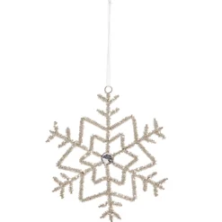 Best The Jolly Christmas Shop Raz 7" Or 8.5" Beaded Silver Snowflake Christmas Ornament