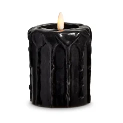 Online The Jolly Christmas Shop Raz 4" Or 6" Black Drip Battery Operated Halloween Candle With Lighted Flickering Wick