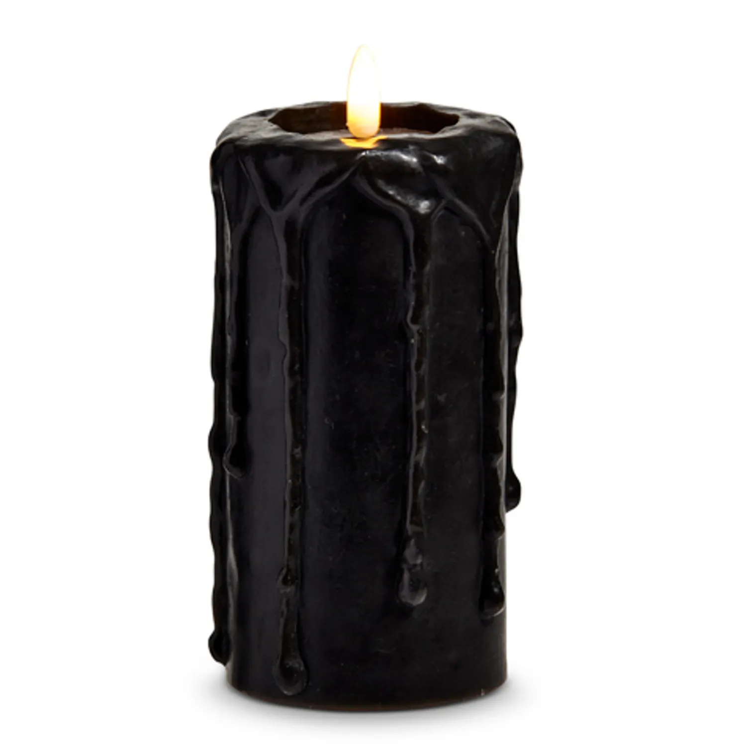 Online The Jolly Christmas Shop Raz 4" Or 6" Black Drip Battery Operated Halloween Candle With Lighted Flickering Wick
