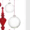 Outlet The Jolly Christmas Shop Raz 4" Or 5" Clear Diamond Cut Ball Glass Christmas Ornament