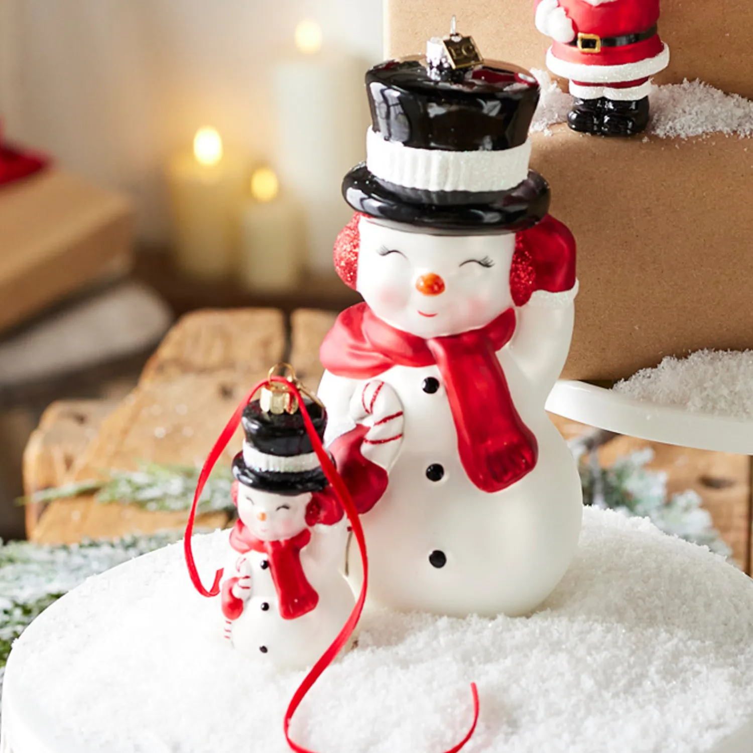 Best The Jolly Christmas Shop Raz 4.5" Or 8" Eric Cortina Snowman Blow Mold Glass Christmas Ornament 4253122