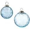 New The Jolly Christmas Shop Raz 3" Or 4" Etched Blue Glass Ball Christmas Ornament