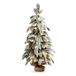 Clearance The Jolly Christmas Shop Raz 28" Or 36" Flocked Pine Christmas Tree In Bag With Battery Operated Warm White Lights