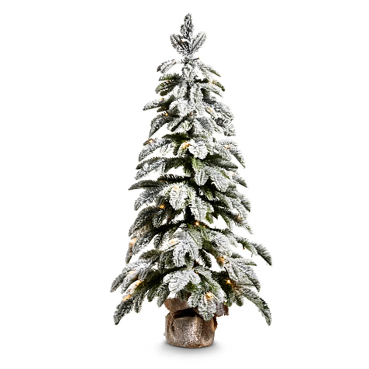 Clearance The Jolly Christmas Shop Raz 28" Or 36" Flocked Pine Christmas Tree In Bag With Battery Operated Warm White Lights