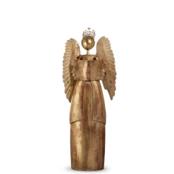 Outlet The Jolly Christmas Shop Raz 4' Or 4.5' Large Antiqued Gold Metal Christmas Angel Standing Figure