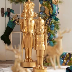 New The Jolly Christmas Shop Raz 36" Or 48" Large Lighted Gold Nutcracker Christmas Figure Decoration