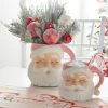 Best The Jolly Christmas Shop Raz 7.5" Or 8" Large Pink Santa Christmas Container Mug