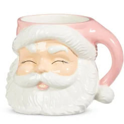 Best The Jolly Christmas Shop Raz 7.5" Or 8" Large Pink Santa Christmas Container Mug