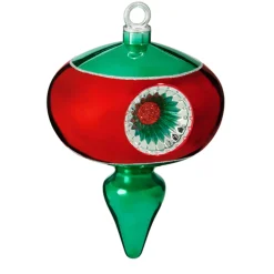 Sale The Jolly Christmas Shop Raz 9.5" Or 12" Large Red And Green Reflector Finial Christmas Ornament
