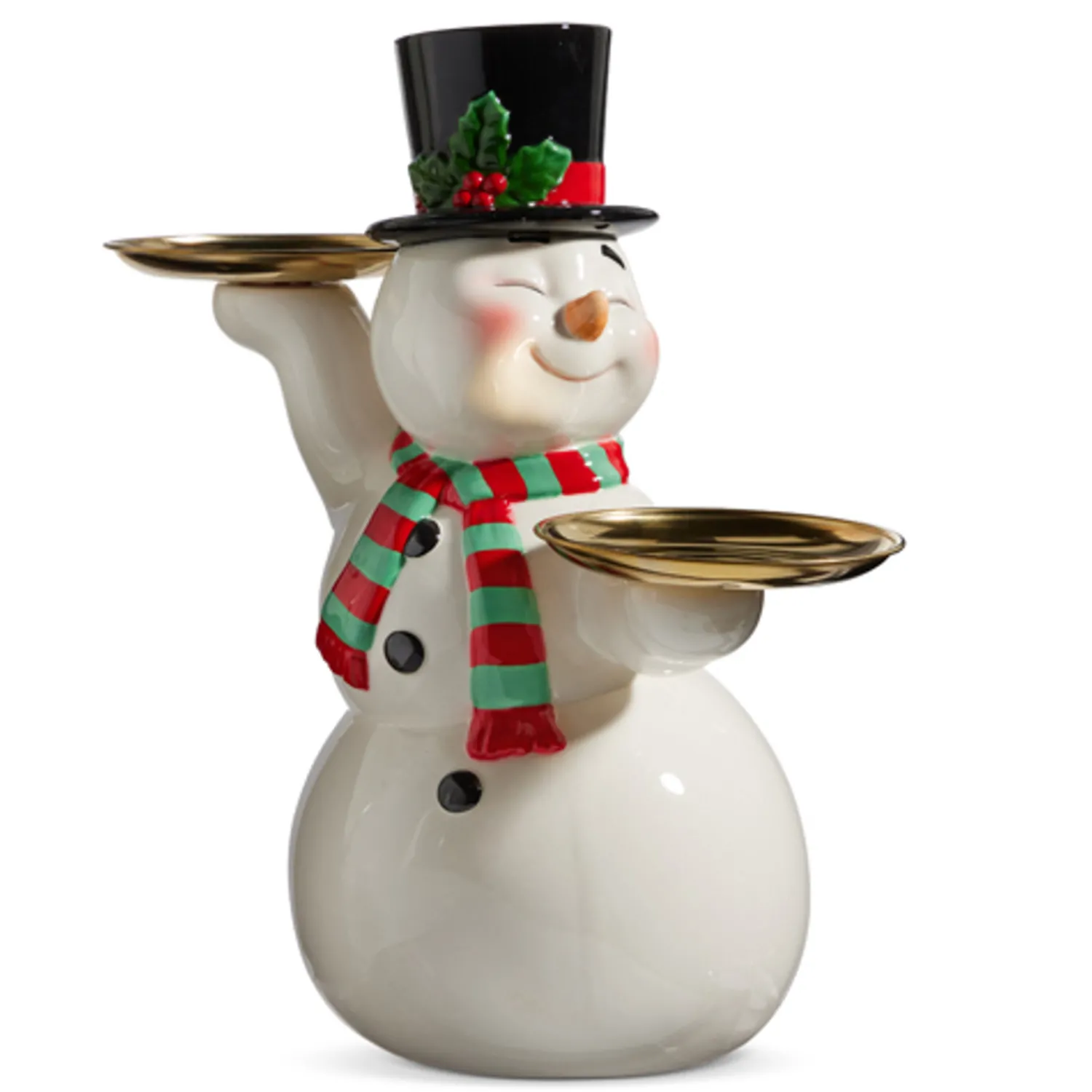 Discount The Jolly Christmas Shop Raz 16" Or 25" Large Retro Snowman Cake Plate Christmas Decoration