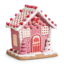 Outlet The Jolly Christmas Shop Raz 8.5" Or 11.5" Lighted Pink Gingerbread House