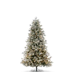 Clearance The Jolly Christmas Shop Raz 7.5' Or 9' O Tannenbaum Snowy Nordic Fir Christmas Tree With Brilliant LED Lights