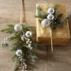 Online The Jolly Christmas Shop Raz 16" Or 27" Pine And Berry With Silver Ball Ornament Christmas Tree Spray