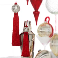 Best The Jolly Christmas Shop Raz 8" Or 10" Red Tassel And Jeweled Ball Christmas Ornament