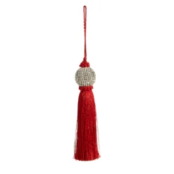 Best The Jolly Christmas Shop Raz 8" Or 10" Red Tassel And Jeweled Ball Christmas Ornament