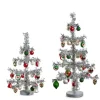 New The Jolly Christmas Shop Raz 14" Or 19.5" Silver Vintage Tinsel Christmas Tree With Ornaments Figure