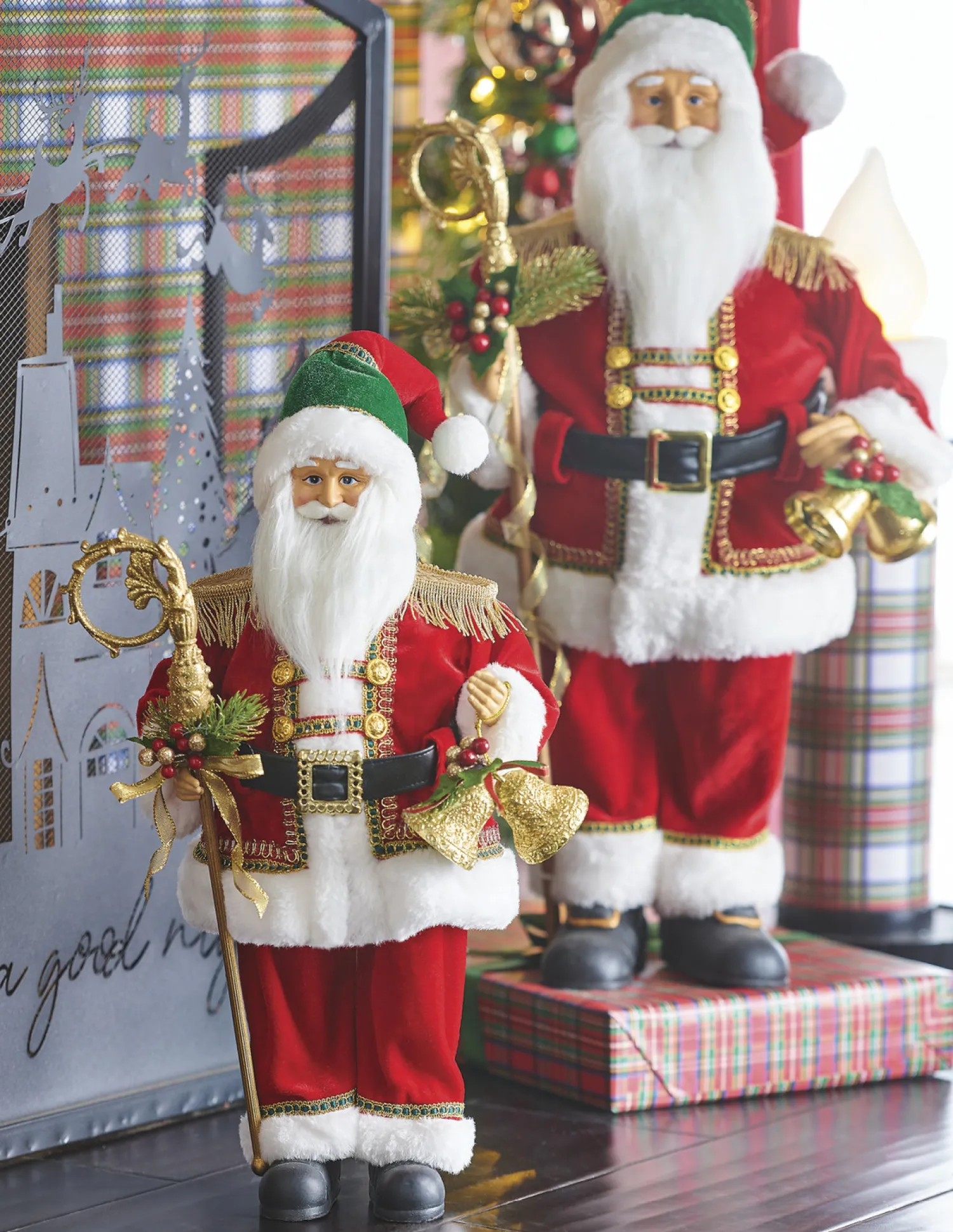 New The Jolly Christmas Shop Raz 21.25" Or 24" Traditional Santa Christmas Figure