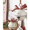 New The Jolly Christmas Shop Raz 11" Or 13.75" White Glittered Jingle Bell With Red Bow Christmas Ornament