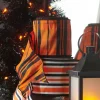 Best The Jolly Christmas Shop Raz 4" Orange And Black Check Plaid Wired Halloween Ribbon R4471808