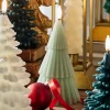 Online The Jolly Christmas Shop Raz 6" Pale Green Christmas Tree Battery Operated Candle Lighted Flickering Flame 4432917