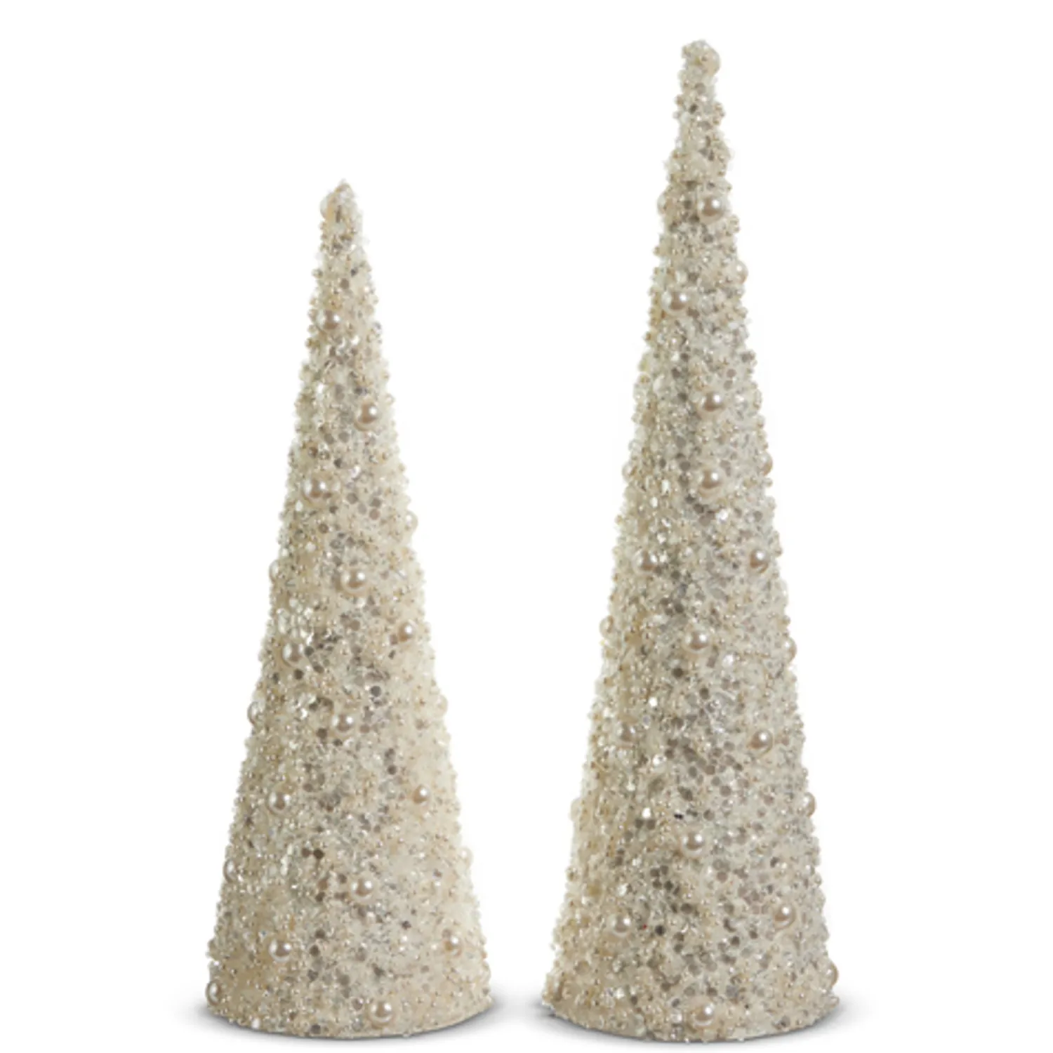 Best The Jolly Christmas Shop Raz 17" Pearl Cone Tree Christmas Decoration Set Of 2 4406674