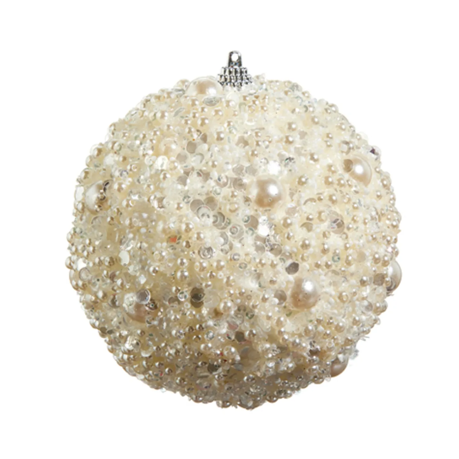 Outlet The Jolly Christmas Shop Raz 4.75" Pearl Embellished Ball Christmas Ornament 4406634
