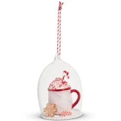 Best The Jolly Christmas Shop Raz 4" Peppermint Drink Cloche Glass Christmas Ornament 4352877