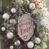 The Jolly Christmas Shop Raz 11.75" Peppermint Parlor Embossed Metal Christmas Sign 4111275