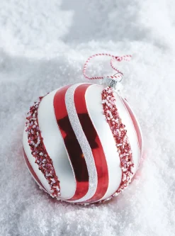 The Jolly Christmas Shop Raz 5" Peppermint Swirl Glass Ball Christmas Ornament 4220960